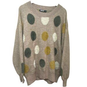 Sophyline Womens Sweater Size M/L Beige Polka Dots Soft Knit